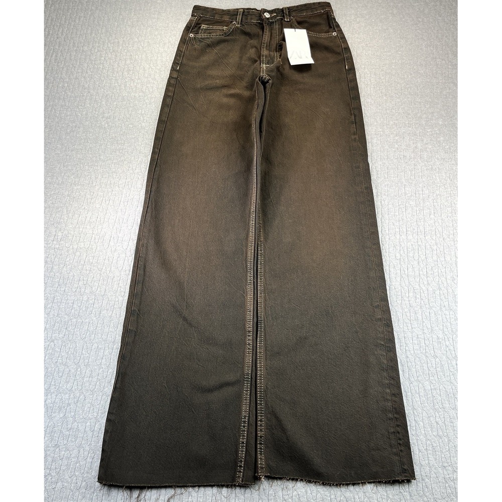 Zara baggy Wide Leg High-Rise Full Length Women's (4) New With Tags jeans pants
